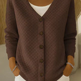 Laverne | Quilted Button Front Cardigan