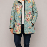 Carys | Retro Floral Patterned Quilted Jacket