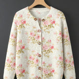 Kerensa™ | Vintage Floral Knit Cardigan