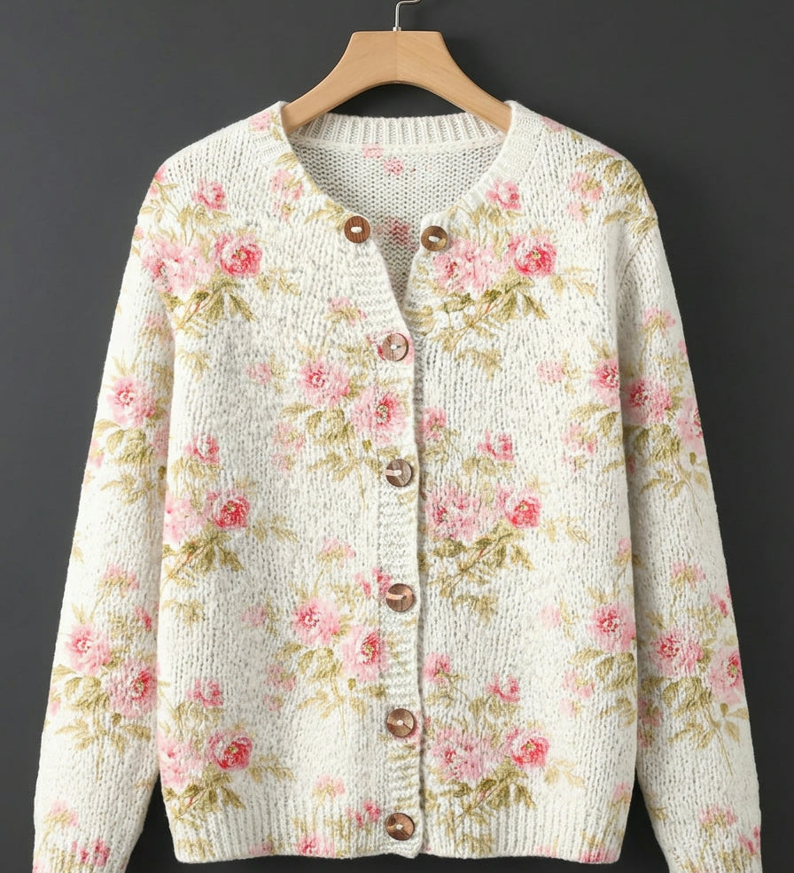 Kerensa™ | Vintage Floral Knit Cardigan