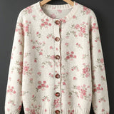 Evanthea™ | Vintage Floral Knit Cardigan Sweater