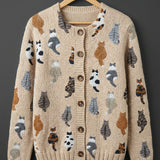 Charlotte™ | Cozy Cat Print Cardigan
