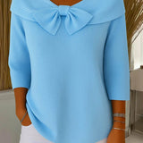 Tivella | Jumper with Bow and Round Neckline